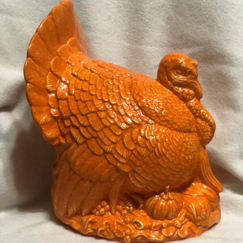 COPY - Orange Glazed Ceramic Turkey